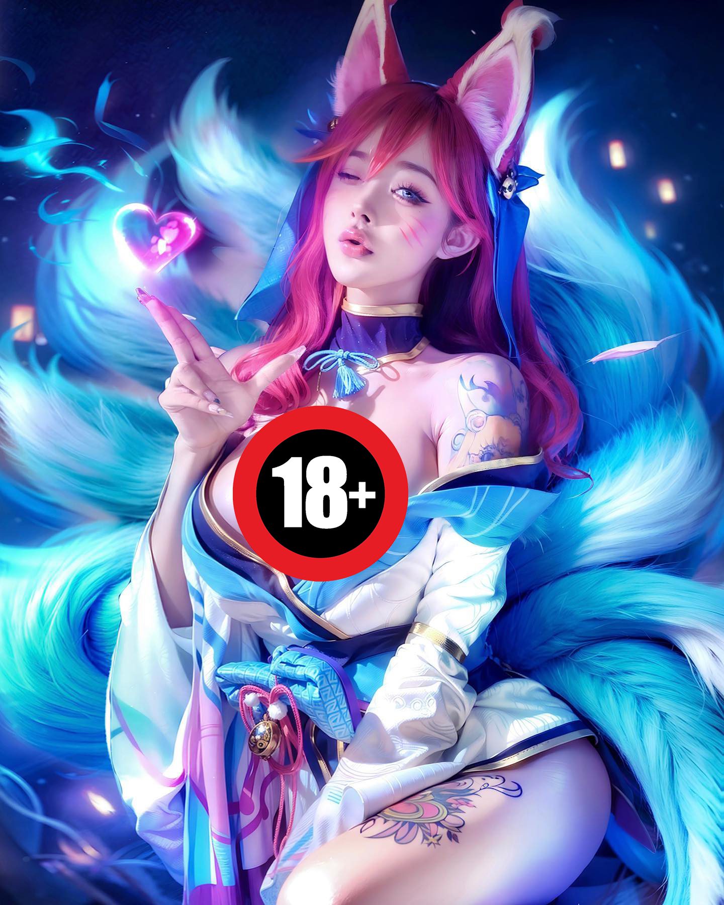 Female cosplayer with a 