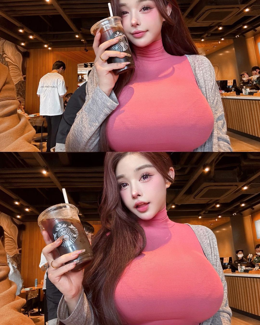 The female cosplayer possesses stunning beauty and physique