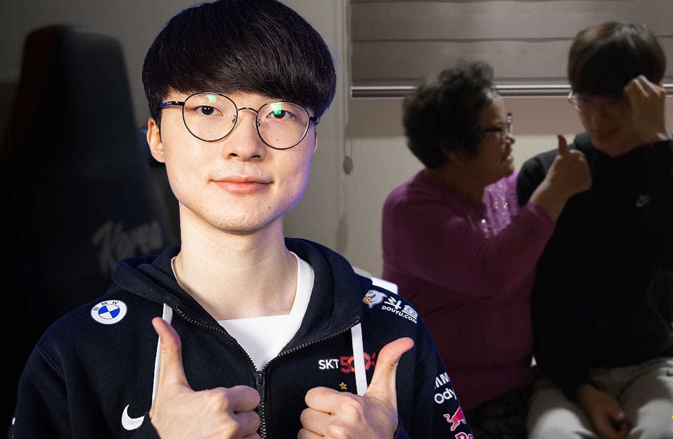 Faker is always an emotional person, especially with his family and particularly with his grandmother
