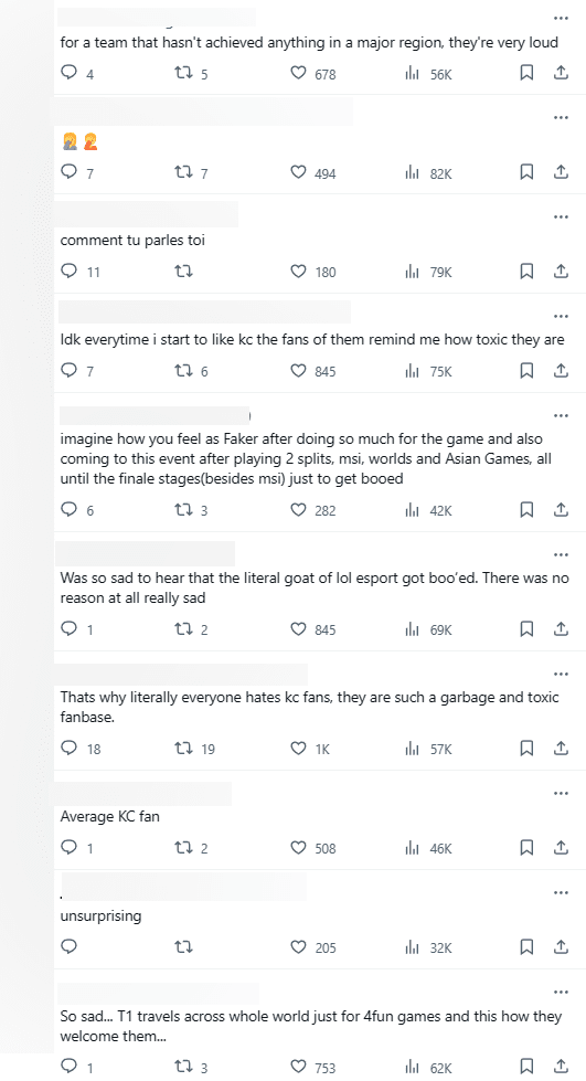 International audiences are upset with how a portion of KC's fans disrespected Faker