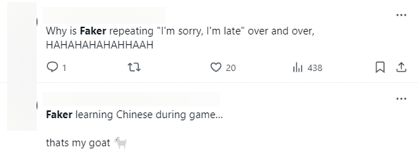 Many viewers were very amused by Faker's rapid Chinese learning
