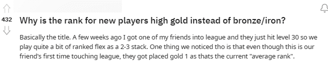 A player discovered that the current average rank is Gold when a friend who knows nothing about League of Legends achieves this rank despite just starting