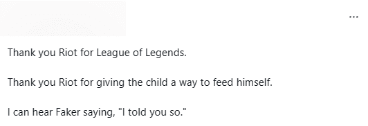 Fans also have to 'thank Riot for creating League of Legends for Zeus to shine'