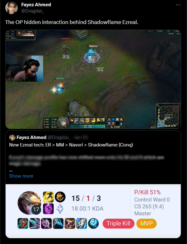 Challenger Ezreal player - Dragdar reveals that Black Flame is a very strong item for this character