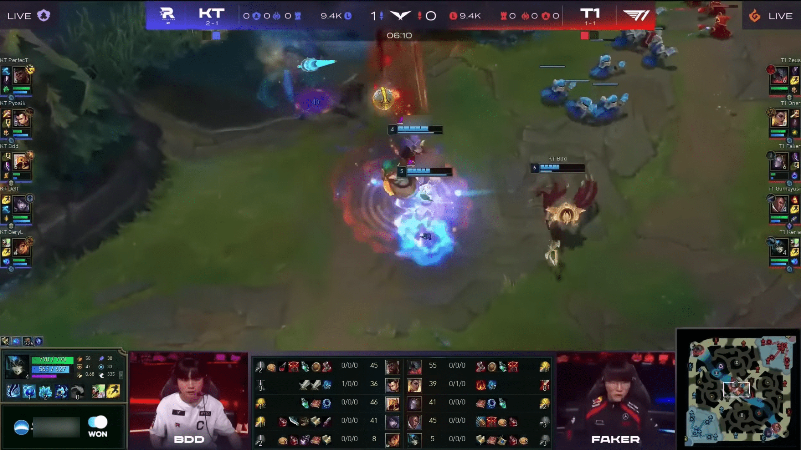 Faker's two-man ultimate against KT