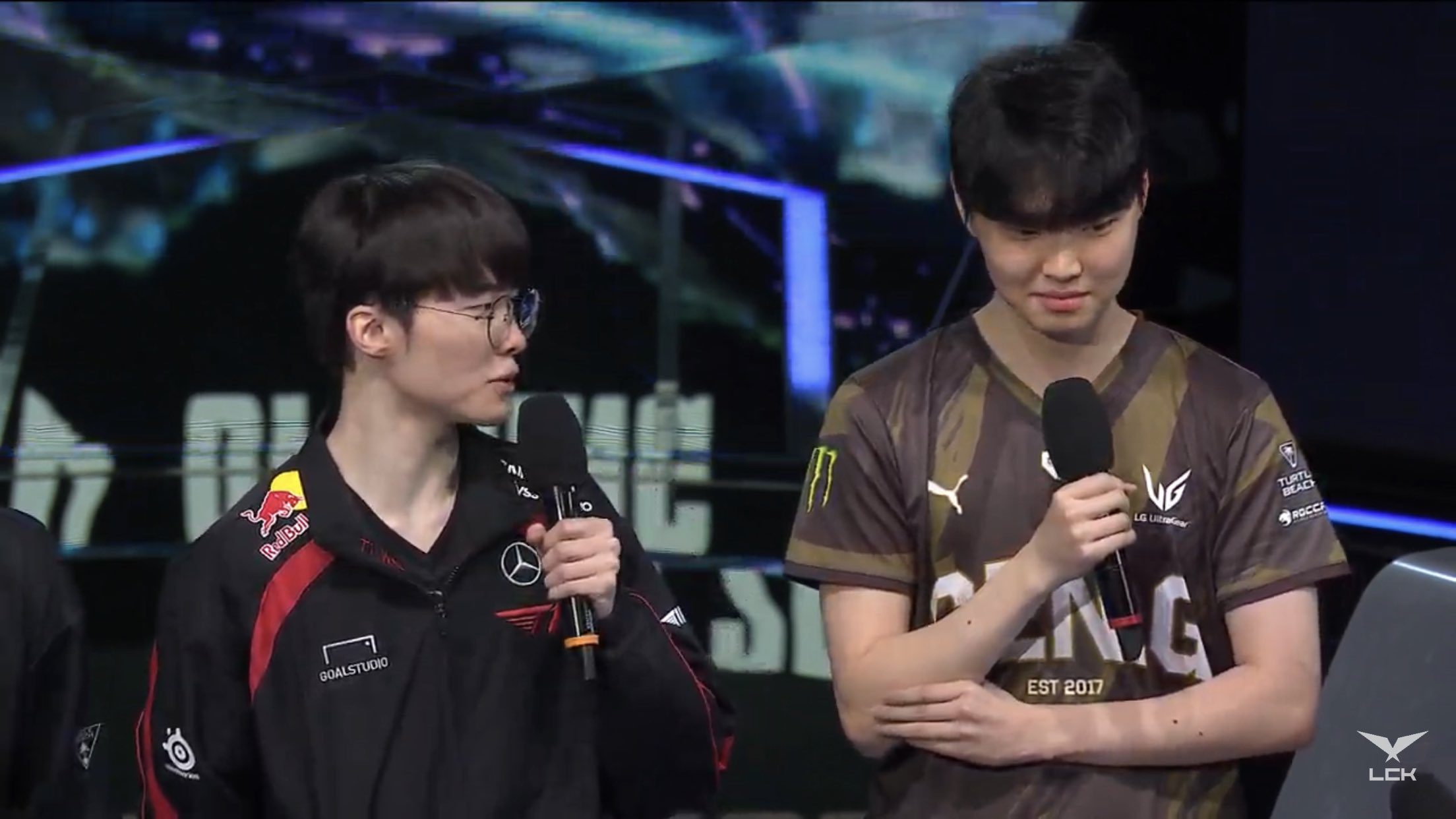 LCK players participating in the Kick-Off before the new season