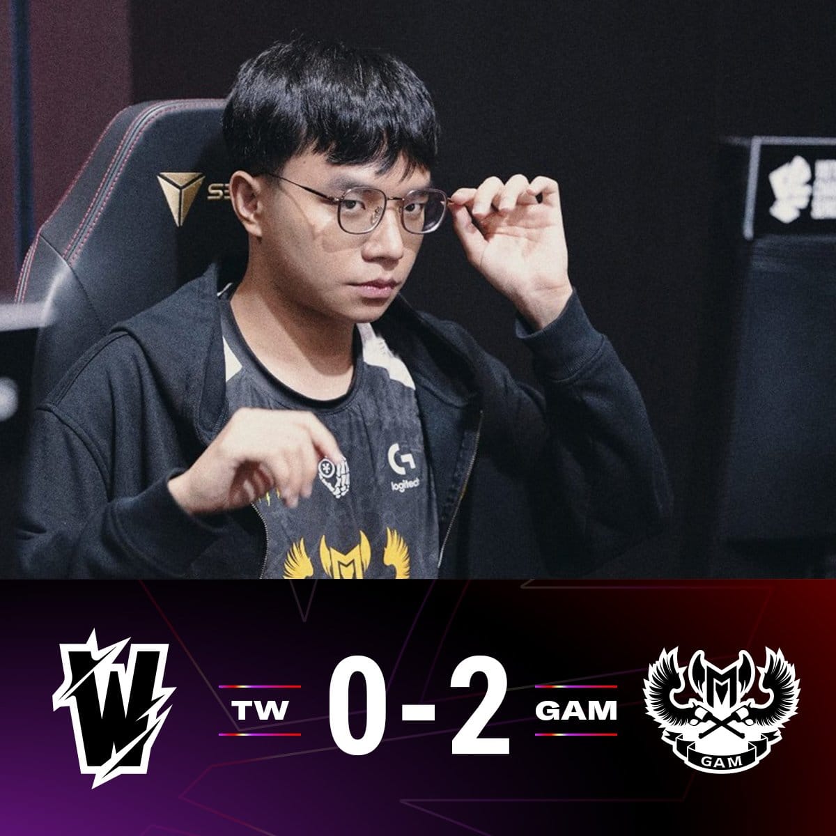 But GAM still crushed TW 2-0