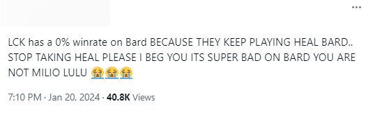 "One-champion" Bard advises LCK players not to go Healing Bard anymore as it's ineffective