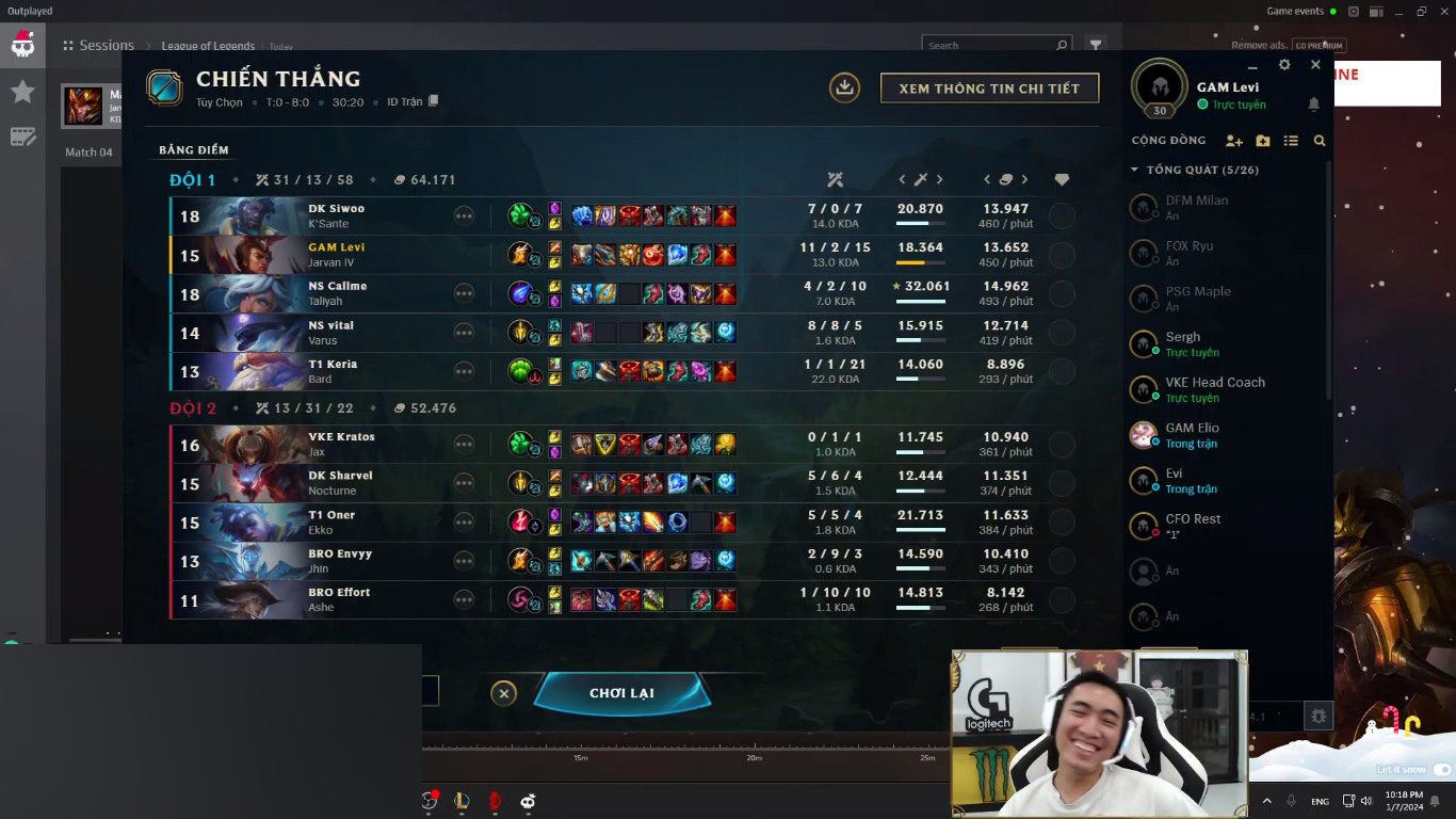 Levi also performed very well when interacting with T1 players