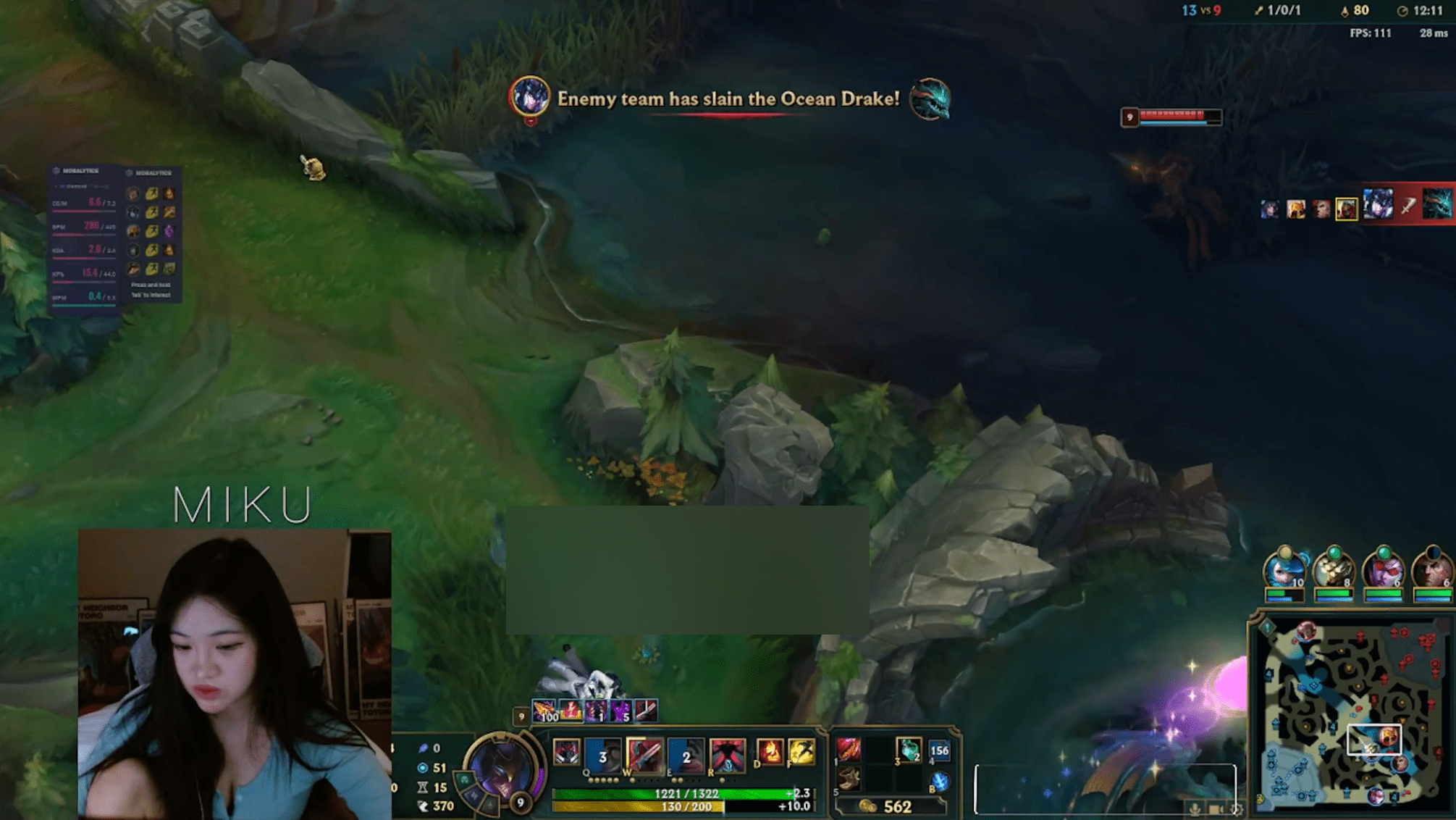 Female streamer Miku with her main champion Zed