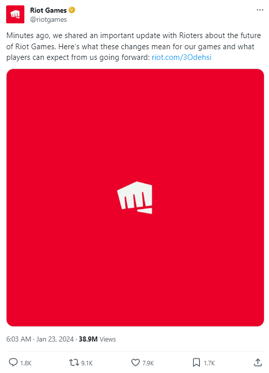 Riot announces employee layoffs