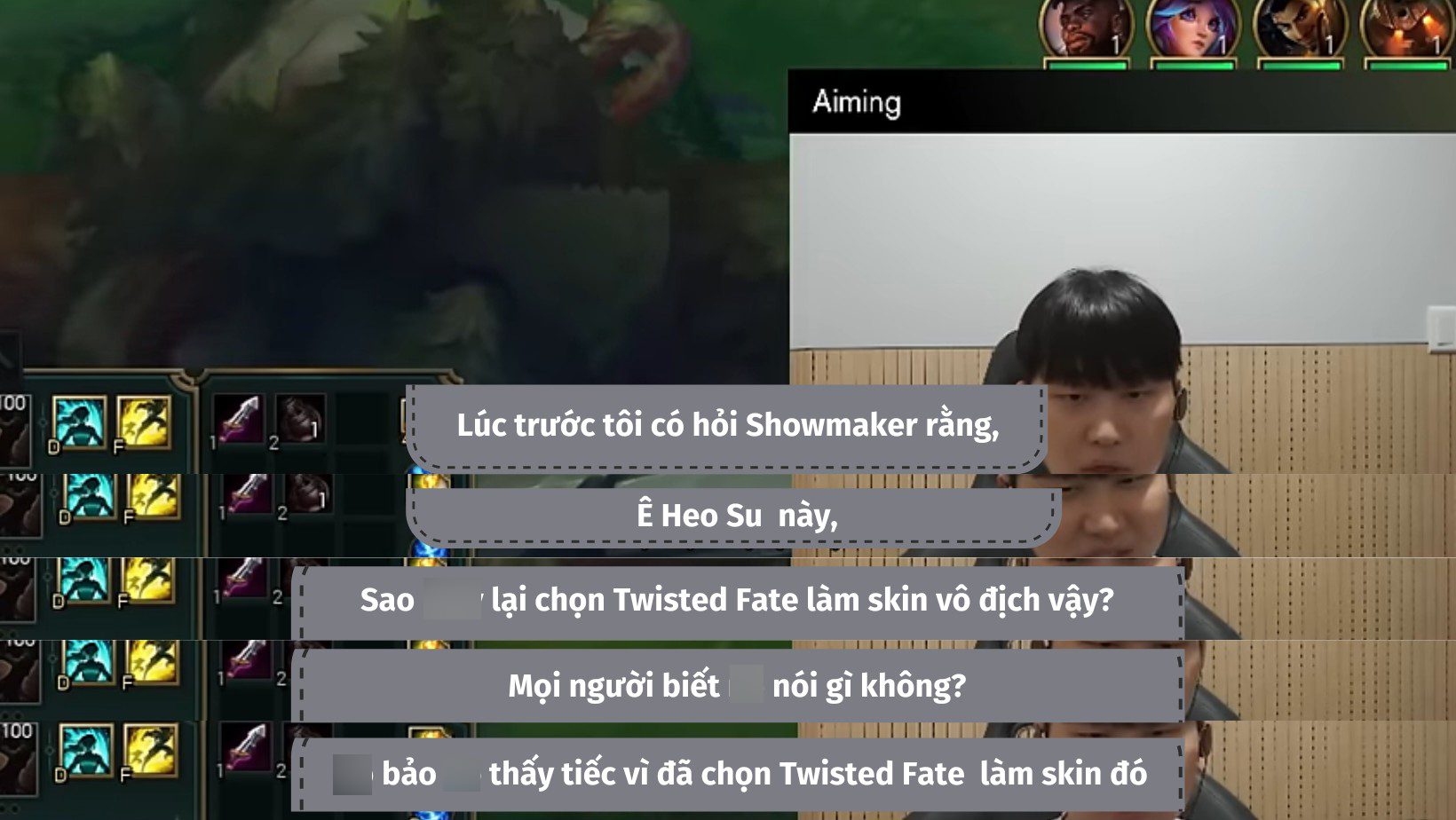 Aiming revealed that ShowMaker also deeply regrets choosing Twisted Fate