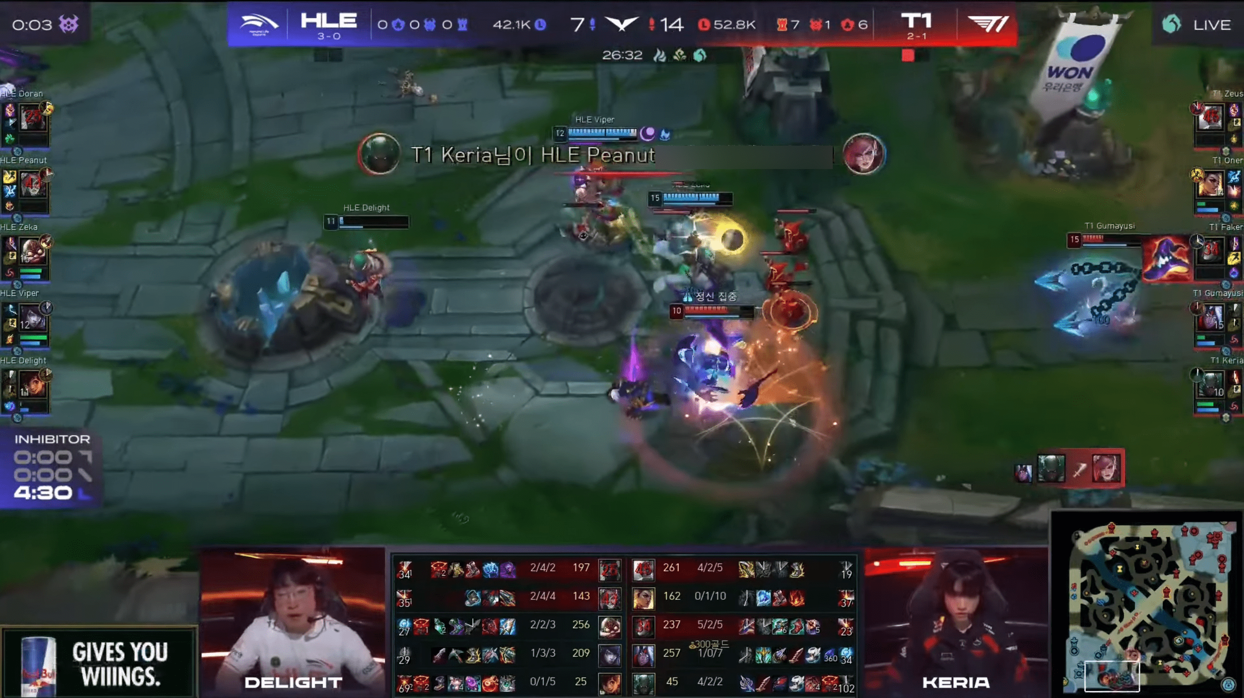Keria is not afraid to dive in for the kill even when teammates have retreated