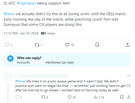 Keria admits they hadn't had any opportunity to practice this playstyle before, only used it in ranked games, and Gen.G was the first professional team to witness T1 applying the World Map meta