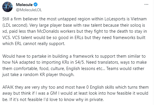 Former international analyst of GAM: 'VCS has talented players ready to compete, but current salaries are not commensurate and have special demands for development needs'