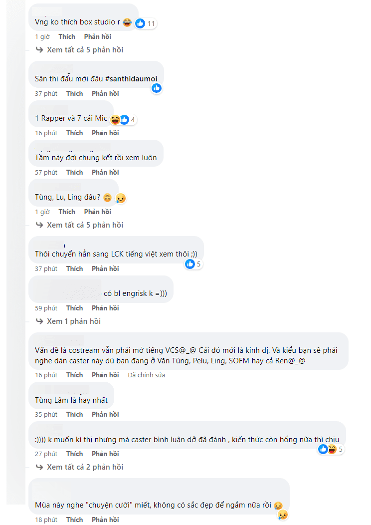 VCS fans are clearly disappointed