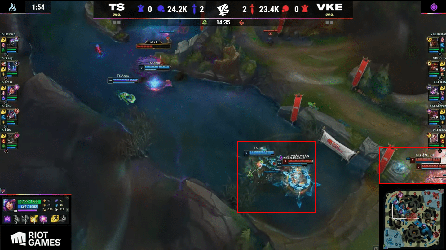 Gury charged into the midst of 2 Team Secret members while the opponent's Nocturne still had his ultimate and his teammates had yet to move in time