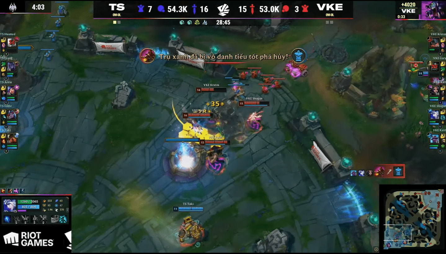 Or VKE still decided to push into the enemy base instead of retreating despite having run out of resources while the opponents still had 4/5 members almost at full health