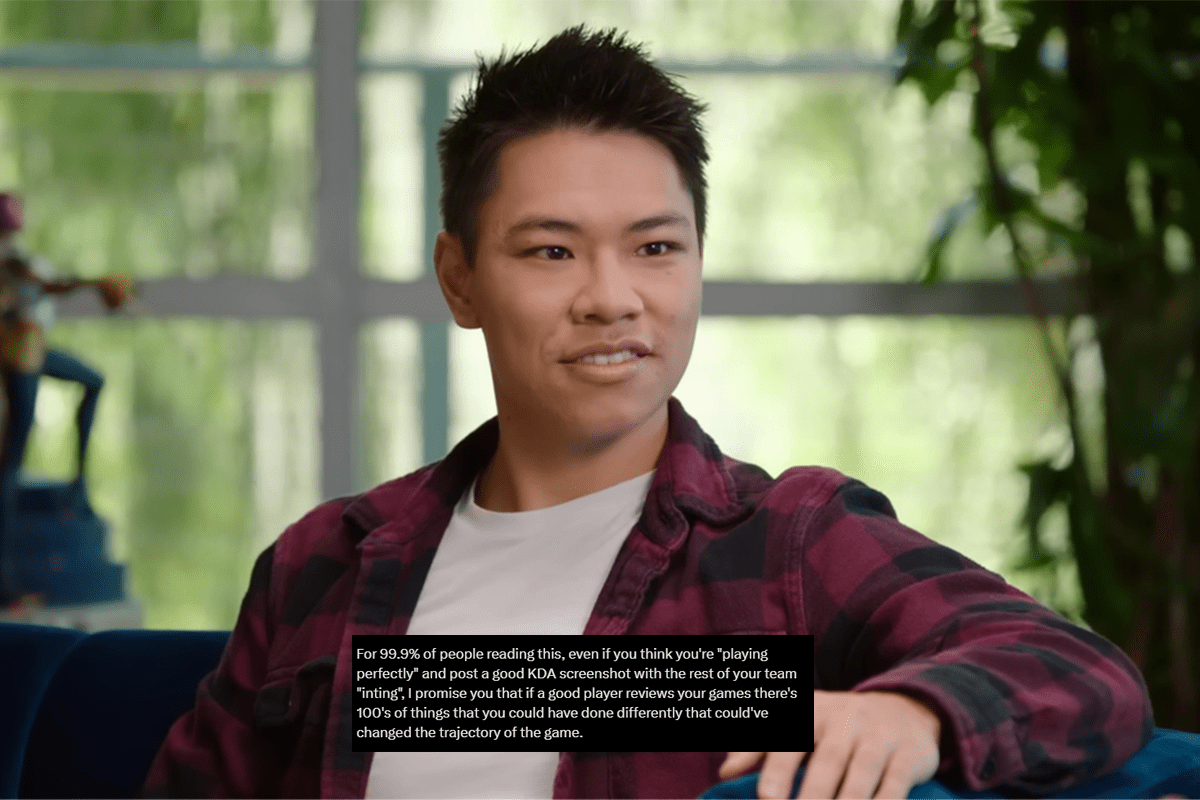 Riot Phroxzon states: '99.9% of players think they have a good KDA but lose because of teammates throwing the game. You are mistaken. There are hundreds of things you can do better to change the outcome of that game with a good KDA'