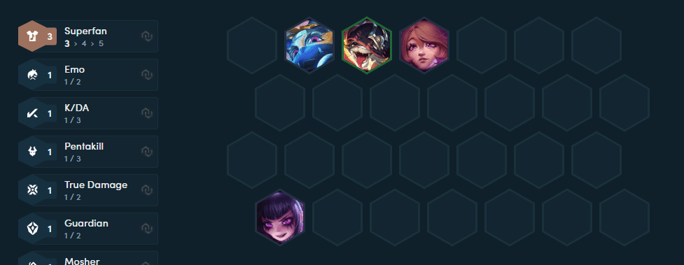 The ideal starting team composition with Solid Fan combined with backline carries
