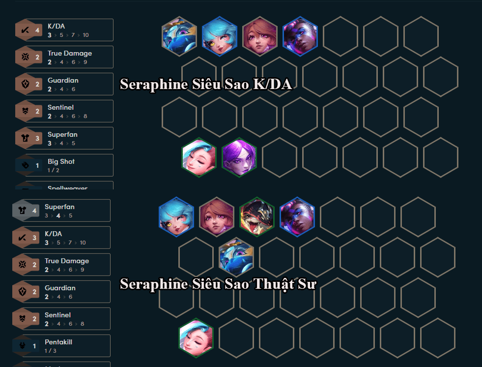 Seraphine can perform well whether in K/DA Superstar or Sorcerer form