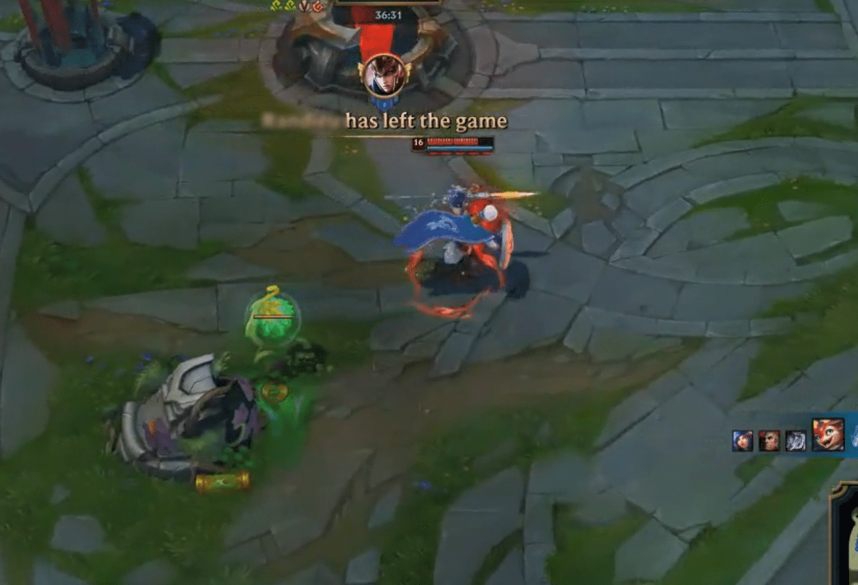 … the enemy team members immediately lost connection, and champions that were not eliminated automatically returned to the Nexus