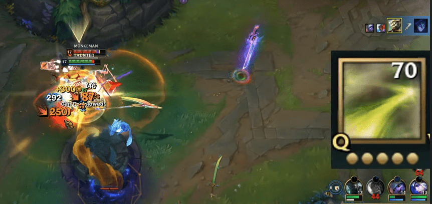 ... and the Q ability has no cooldown with Runaan's Hurricane