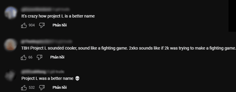 Many gamers bluntly commented: 'Project L is a much better name, fitting the nature of the fighting game. The name 2xKO sounds like it was made by inexperienced people.'