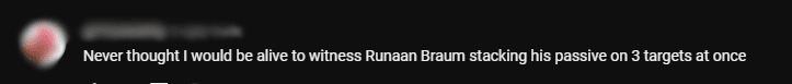 A player commented in shock: 'I can't believe I witnessed Braum applying his passive to 3 targets at once'