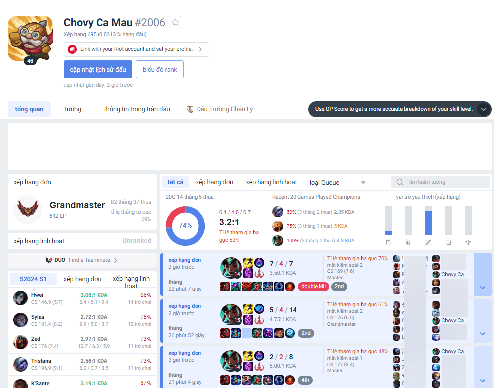 Chika had to create a new account to play again and reached Grandmaster