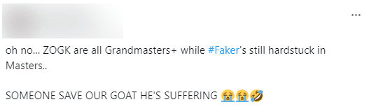 But currently, everyone has reached Grandmaster except Faker who remains stuck at Master