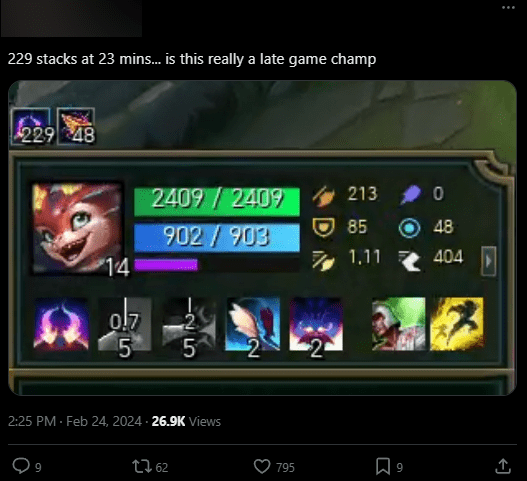 Gumayusi accumulated 229 stacks of passive in just 23 minutes