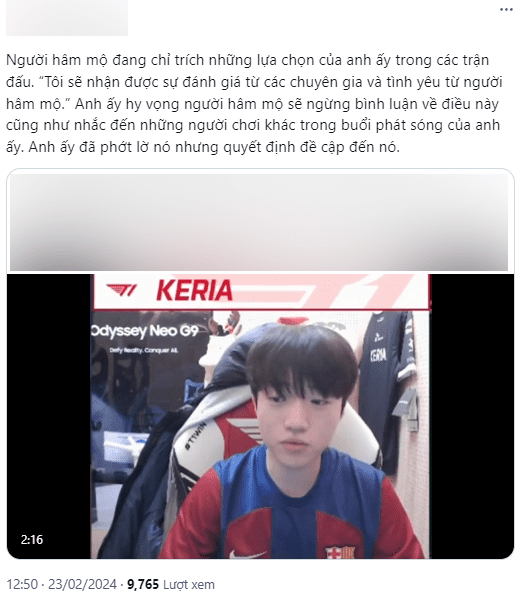 Keria stated he has faced a lot of criticism for his unconventional choices with T1