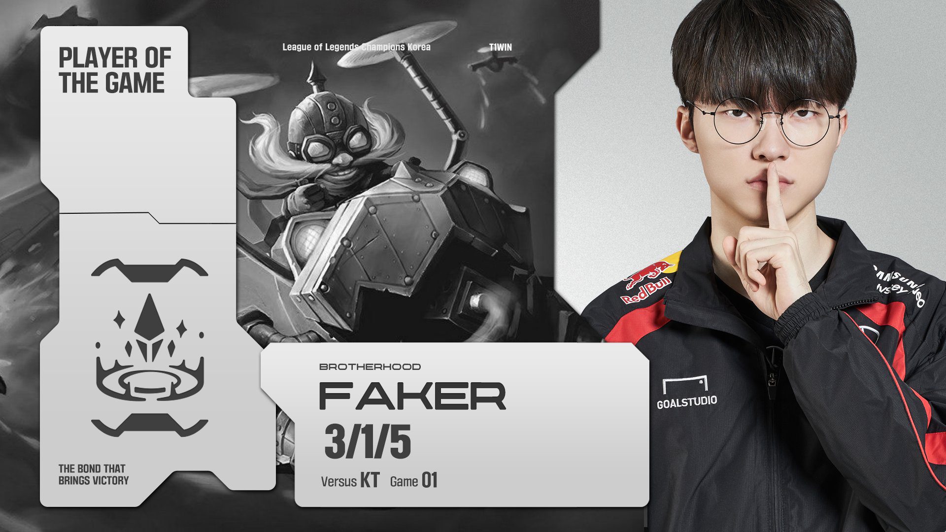 T1 wins game 1 despite having weaker champions in the early game