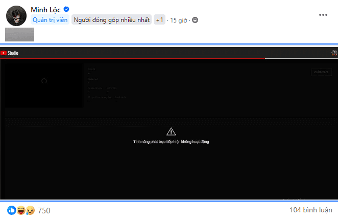 On February 13, the notification about the channel losing livestreaming functionality