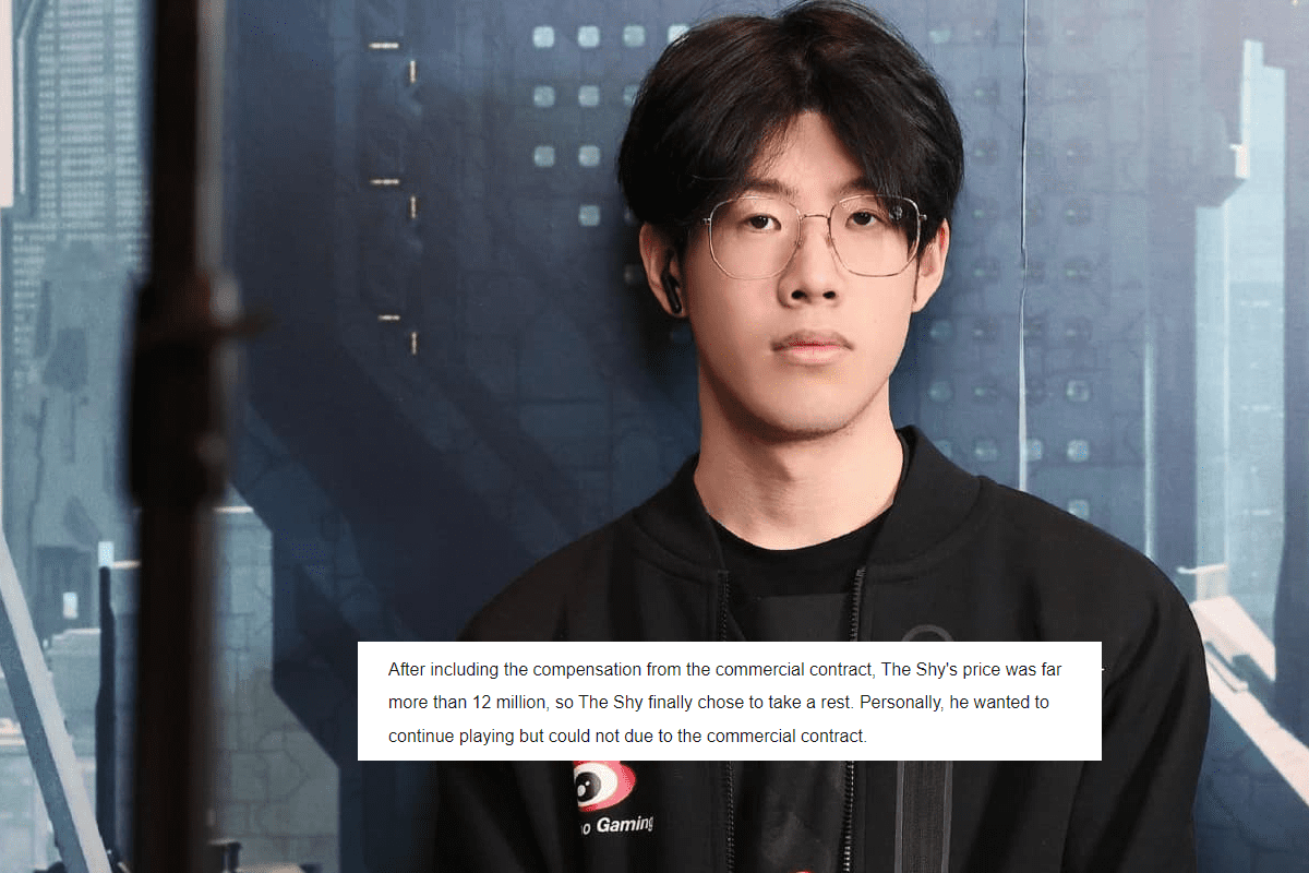 Sohu reveals: 'After calculating all expenses, TheShy's value is much greater than the 12 million CNY figure. Since no team can meet that, TheShy chose to take a break. Although he wants to compete, it is impossible due to the massive advertising contract'