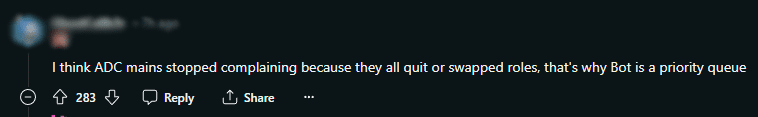 Perhaps Marksman players no longer complain because they've switched roles. Now, too many players are being “auto-filled” into the Marksman role