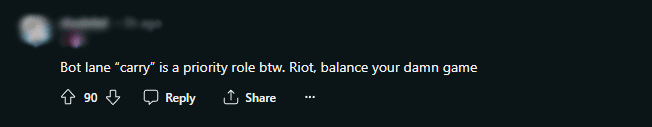 The “carry” role in the bot lane has become one that is often “auto-filled”. Please balance your game, Riot