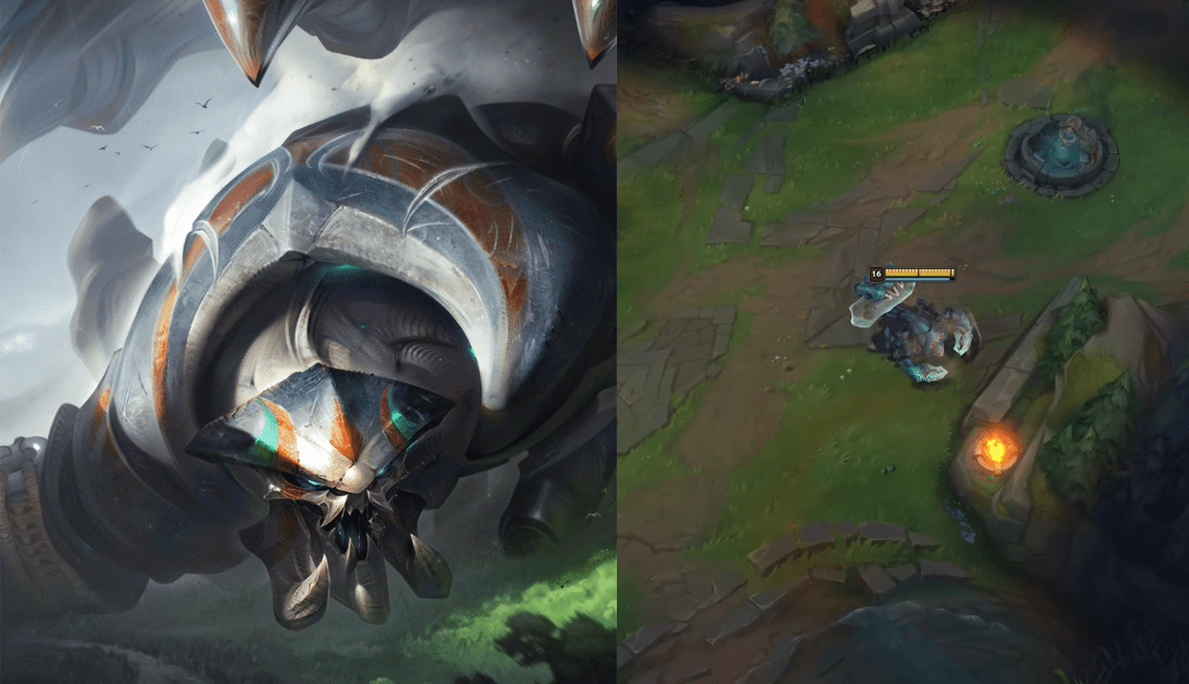 The significant color mismatch between the in-game model and the loading screen of the reworked Skarner is the reason why Riot receives criticism