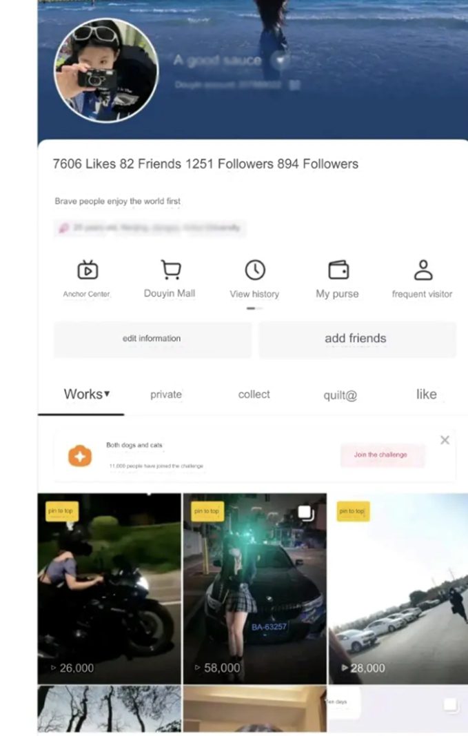 The girl accused XQW of frequently posting images and videos about his wealthy lifestyle with luxury cars and bikes
