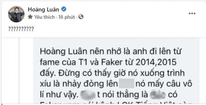 Intense confrontation in 2021 between Caster Hoàng Luân and some T1 fangirls