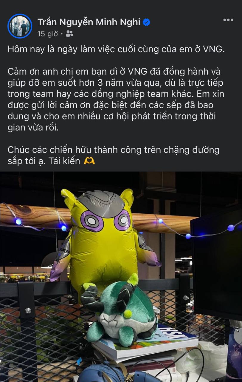 MC Minh Nghi has recently announced her official departure from VNGGames