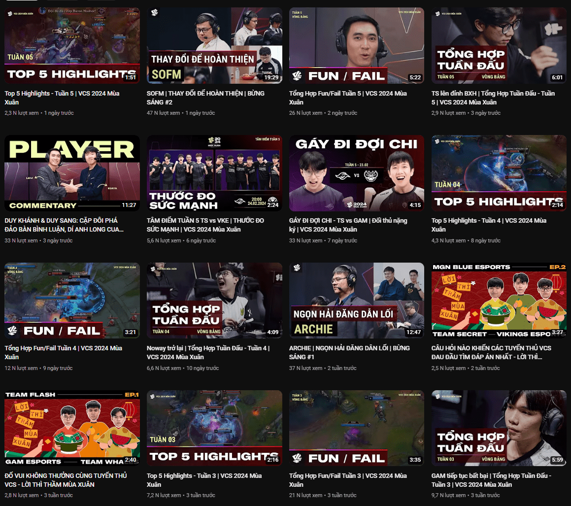 The accompanying programs for the Spring 2024 VCS are nearly absent, only consisting of old motifs mostly revolving around players - teams and lacking significant connections with the audience