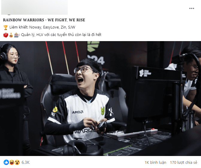 Reports suggest that almost the entire RW team has been punished except for EasyLove, Noway, Sjw, and Zin