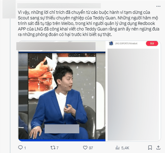 LNG's page even published a post implying that the renowned LPL commentator should stop making harmful guesses about players without knowing the truth