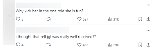 Fans are also disappointed that Rell is removed from the Jungle position: 'Why remove Rell from her most interesting position?', 'I think Rell Jungle is a good change?'