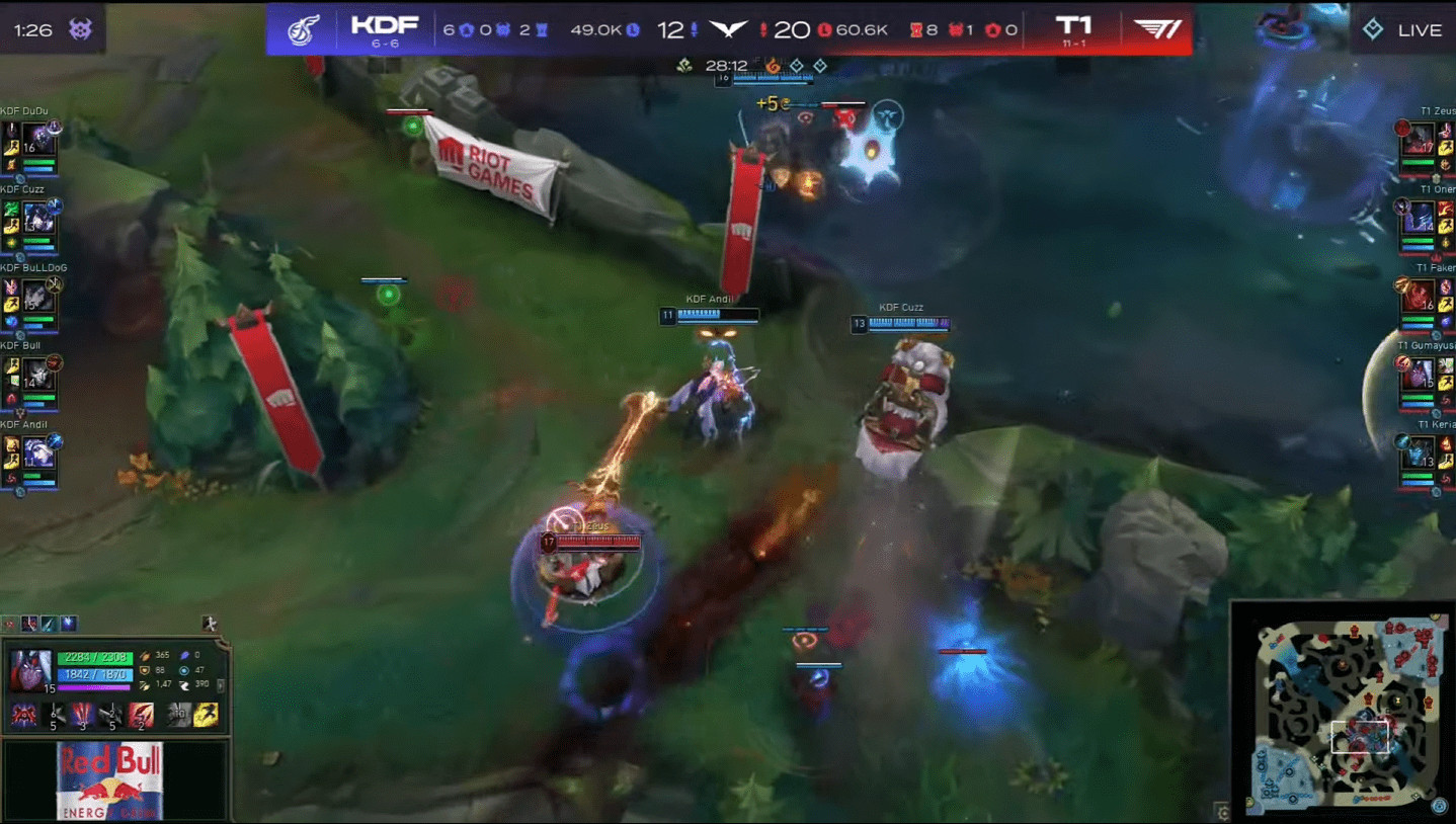 Zeus, with few resources, can still sneak behind KDF and obliterate the enemy's fragile champions