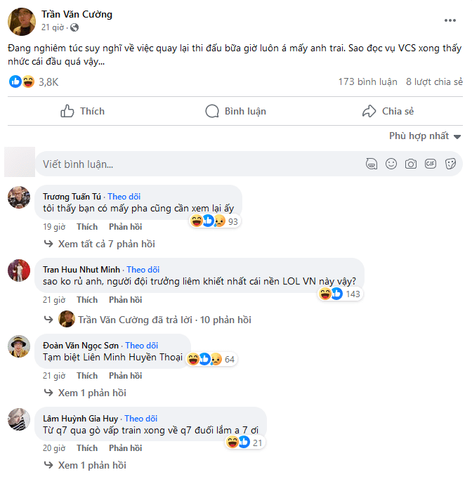 Optimus and the famous figures of VCS speak out about the incident