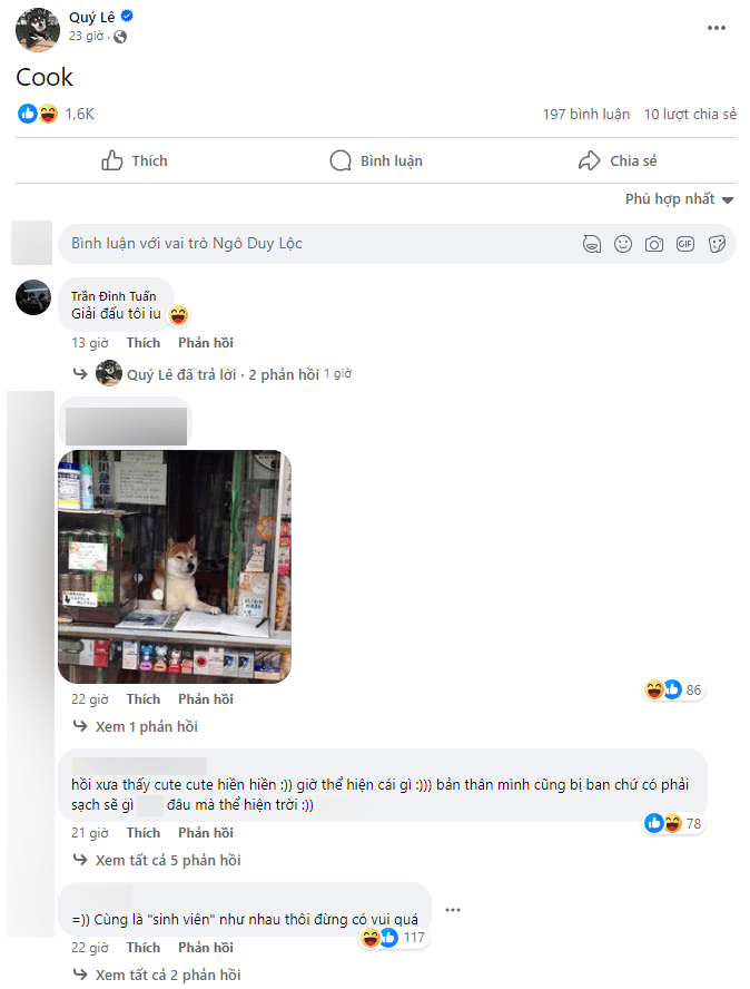 Dia1 also posted a status that received enthusiastic 'pressing' from fans