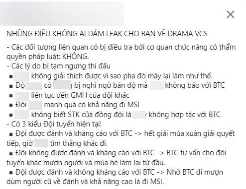 Conspiracy theories regarding the supplementary investigation by Riot and VCS organizers